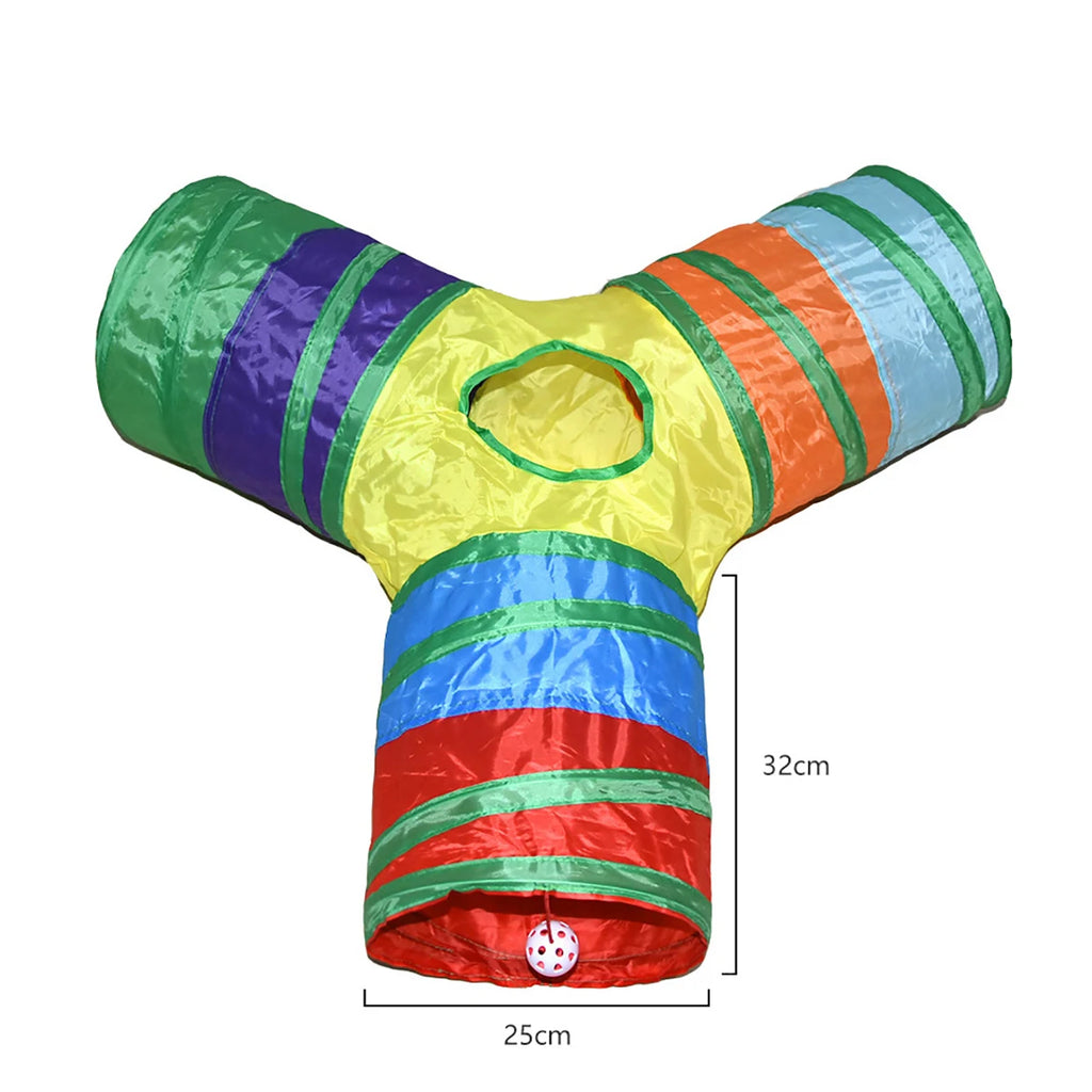 Collapsible Cat Tunnel Toy — 2-Hole Crinkle