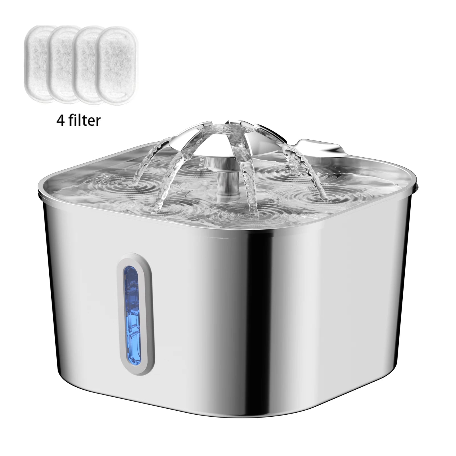 Automatic Pet Water Fountain — 2.2L Stainless Steel
