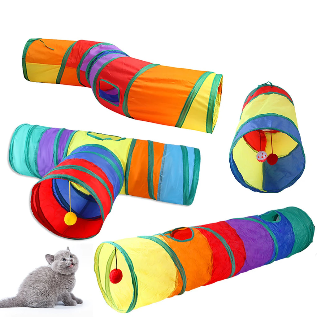 Collapsible Cat Tunnel Toy — 2-Hole Crinkle