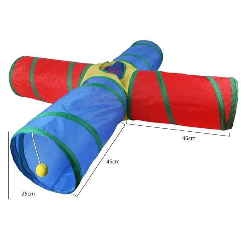 Collapsible Cat Tunnel Toy — 2-Hole Crinkle