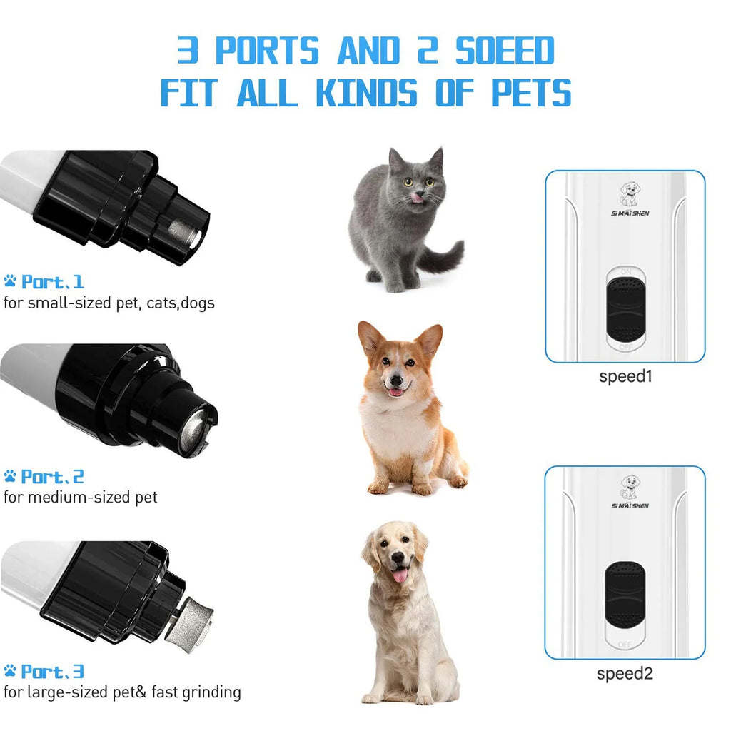 Electric Pet Nail Grinder — USB Rechargeable