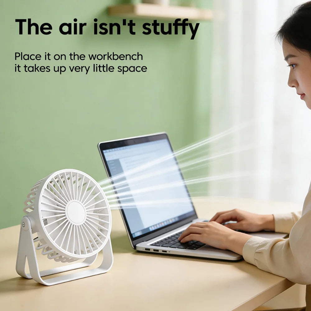 Mini Ventilator de Birou Portabil Reîncărcabil, Silențios