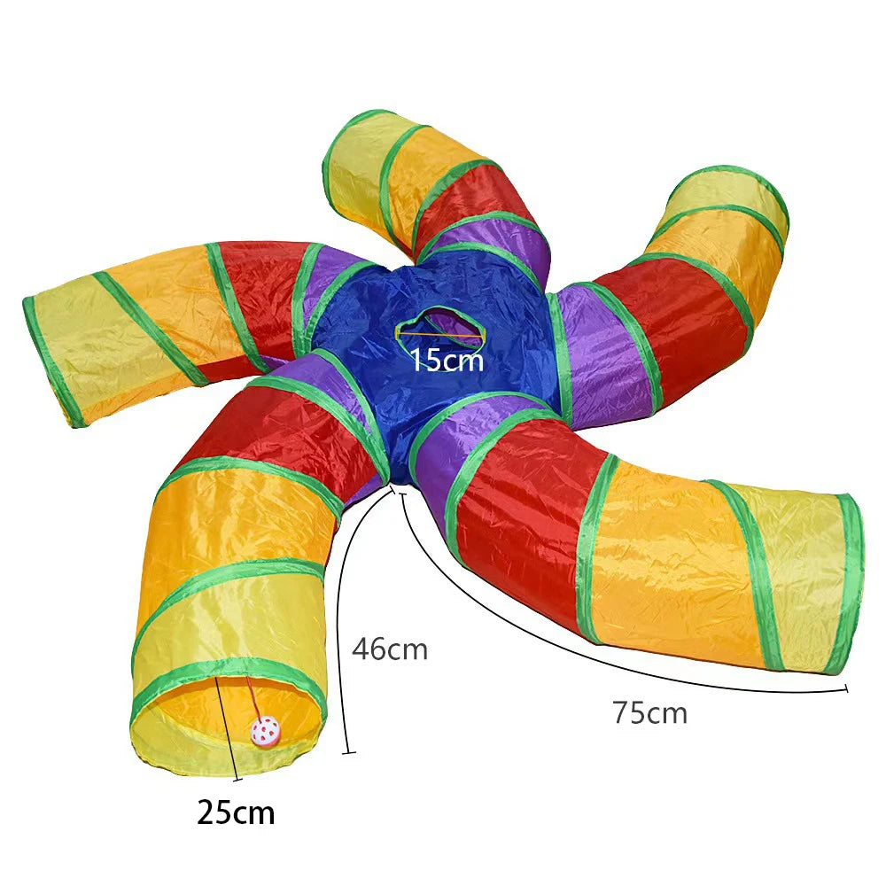 Collapsible Cat Tunnel Toy — 2-Hole Crinkle