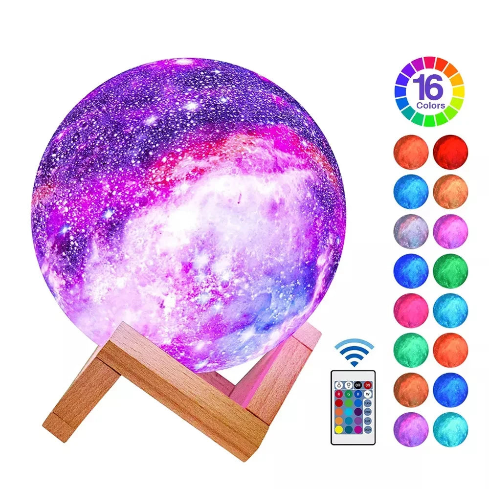 Lampă Lună 3D 15cm 16 Culori