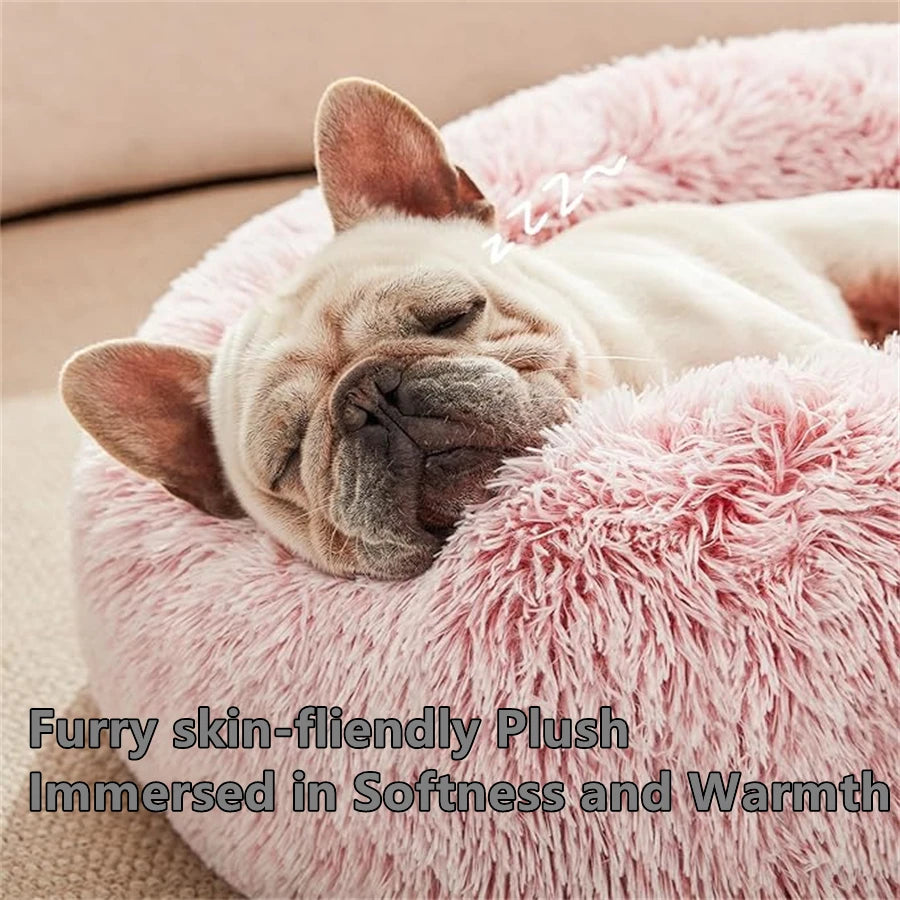 Calming Donut Dog Bed — Anti-Anxiety Fluffy Cuddler Bed