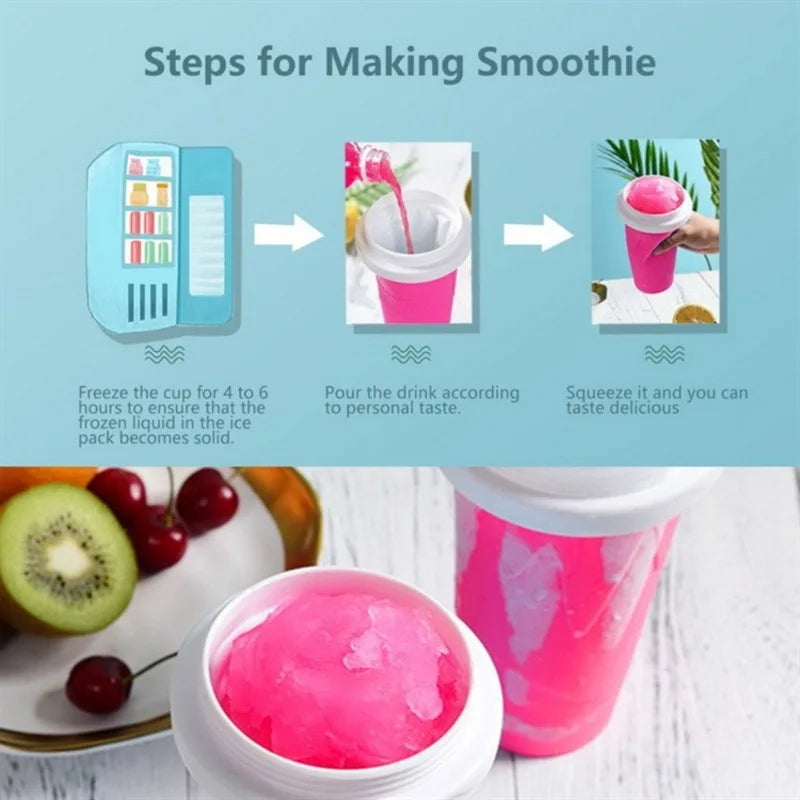 Aparat Portabil de Făcut Slushy și Înghețată (Squeeze Cup)