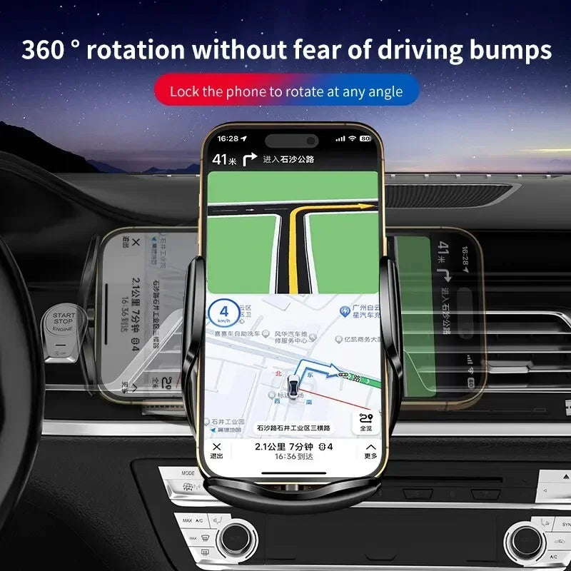 Suport Auto Magnetic cu Încărcare Wireless 15W