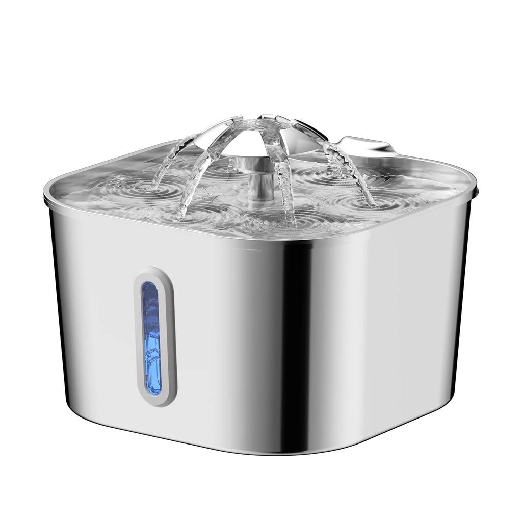 Automatic Pet Water Fountain — 2.2L Stainless Steel