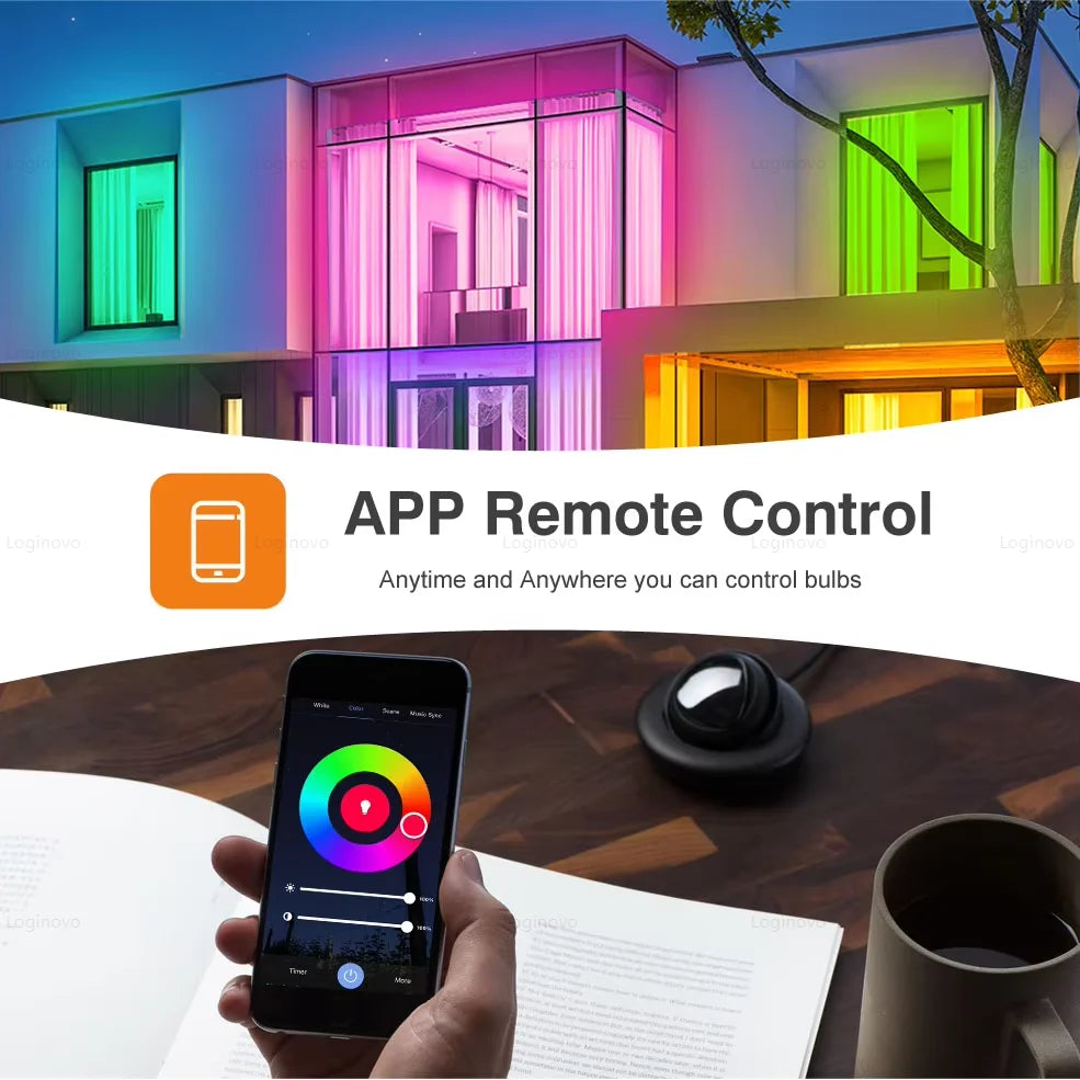 Bec Inteligent WiFi RGB E27, Control din Aplicație și Voce