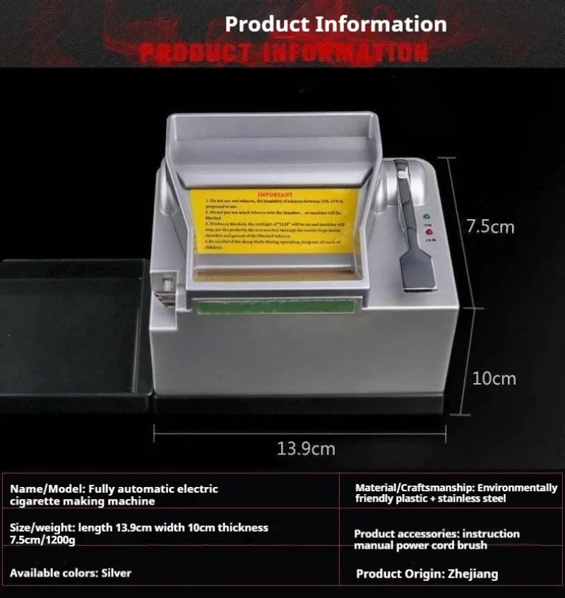 Mașină Electrică de Injectat Țigări 6.5/8mm Automată