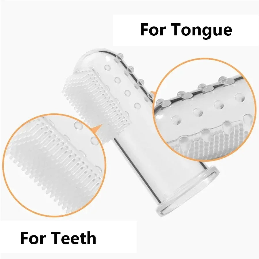 Set Periuțe de Deget din Silicon pentru Igiena Dentară (Câini și Pisici)
