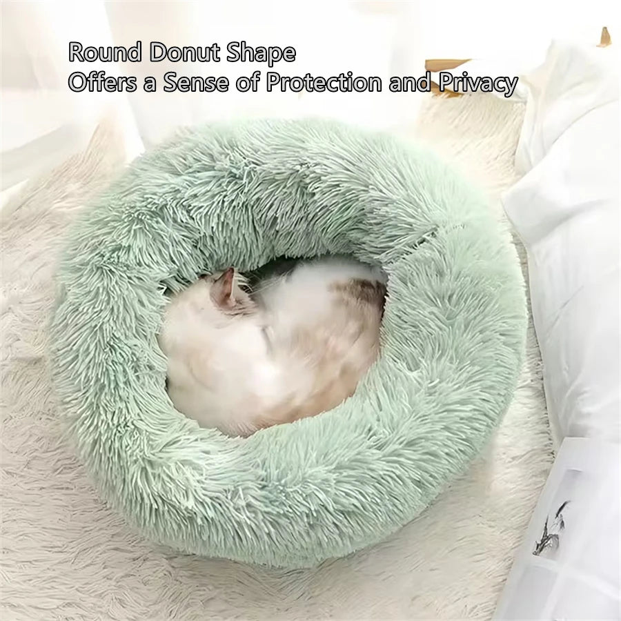Calming Donut Dog Bed — Anti-Anxiety Fluffy Cuddler Bed