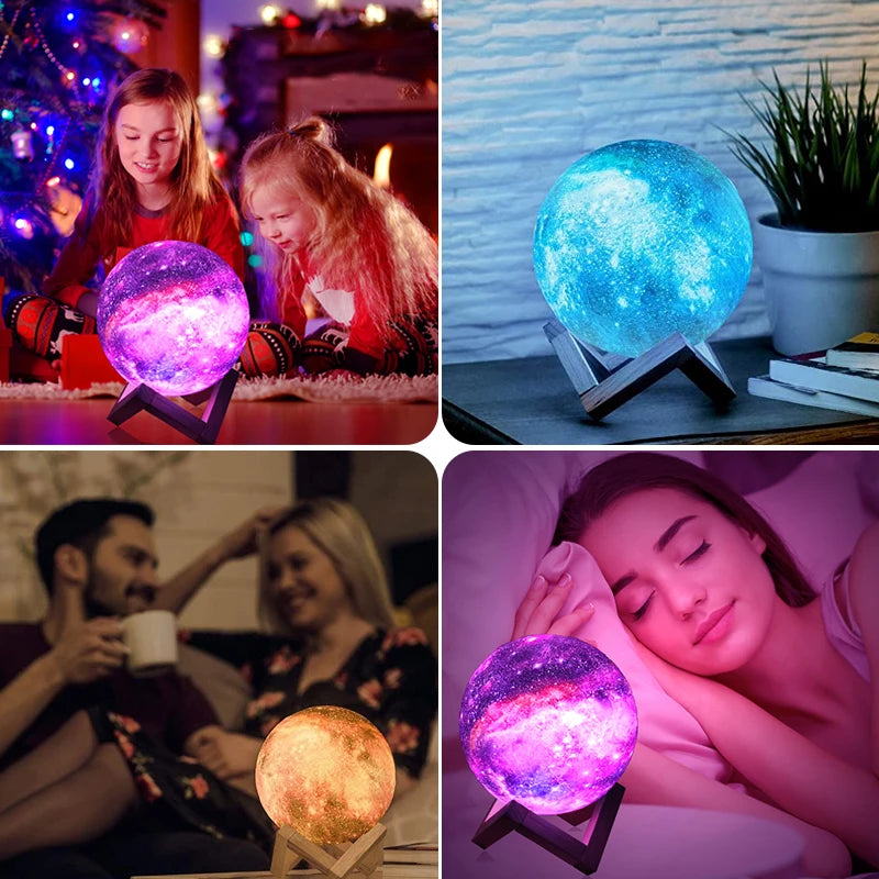 Lampă Lună 3D 15cm 16 Culori
