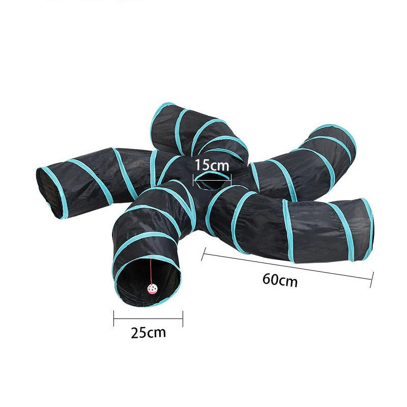 Collapsible Cat Tunnel Toy — 2-Hole Crinkle