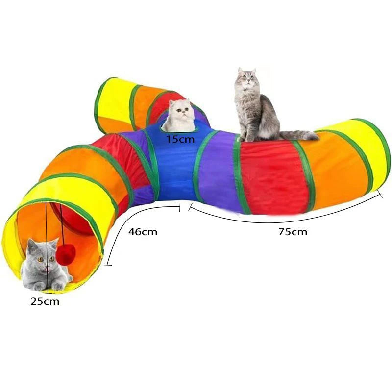 Collapsible Cat Tunnel Toy — 2-Hole Crinkle