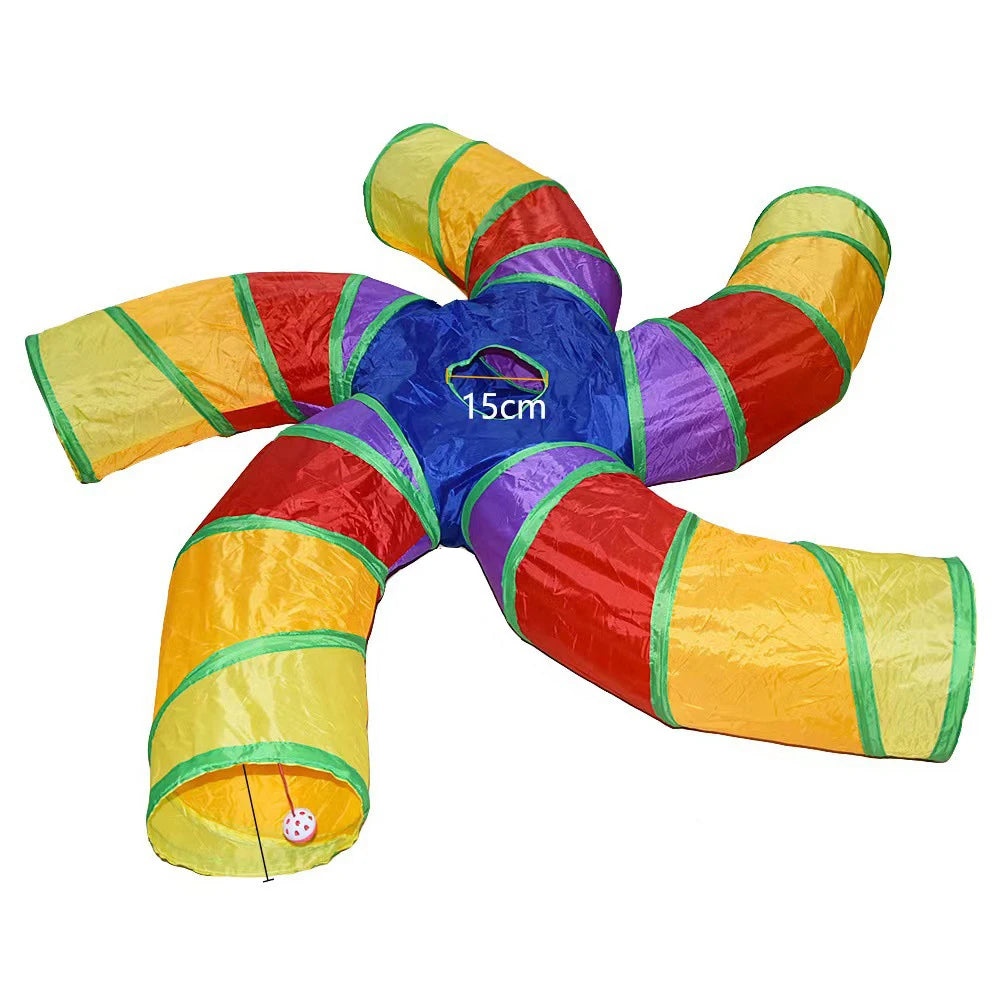 Collapsible Cat Tunnel Toy — 2-Hole Crinkle