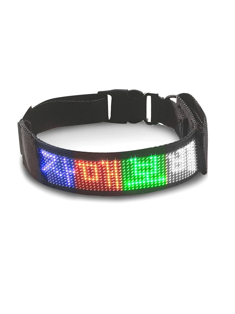 Zgardă LED Reîncărcabilă USB pentru Câini, Vizibilitate Nocturnă