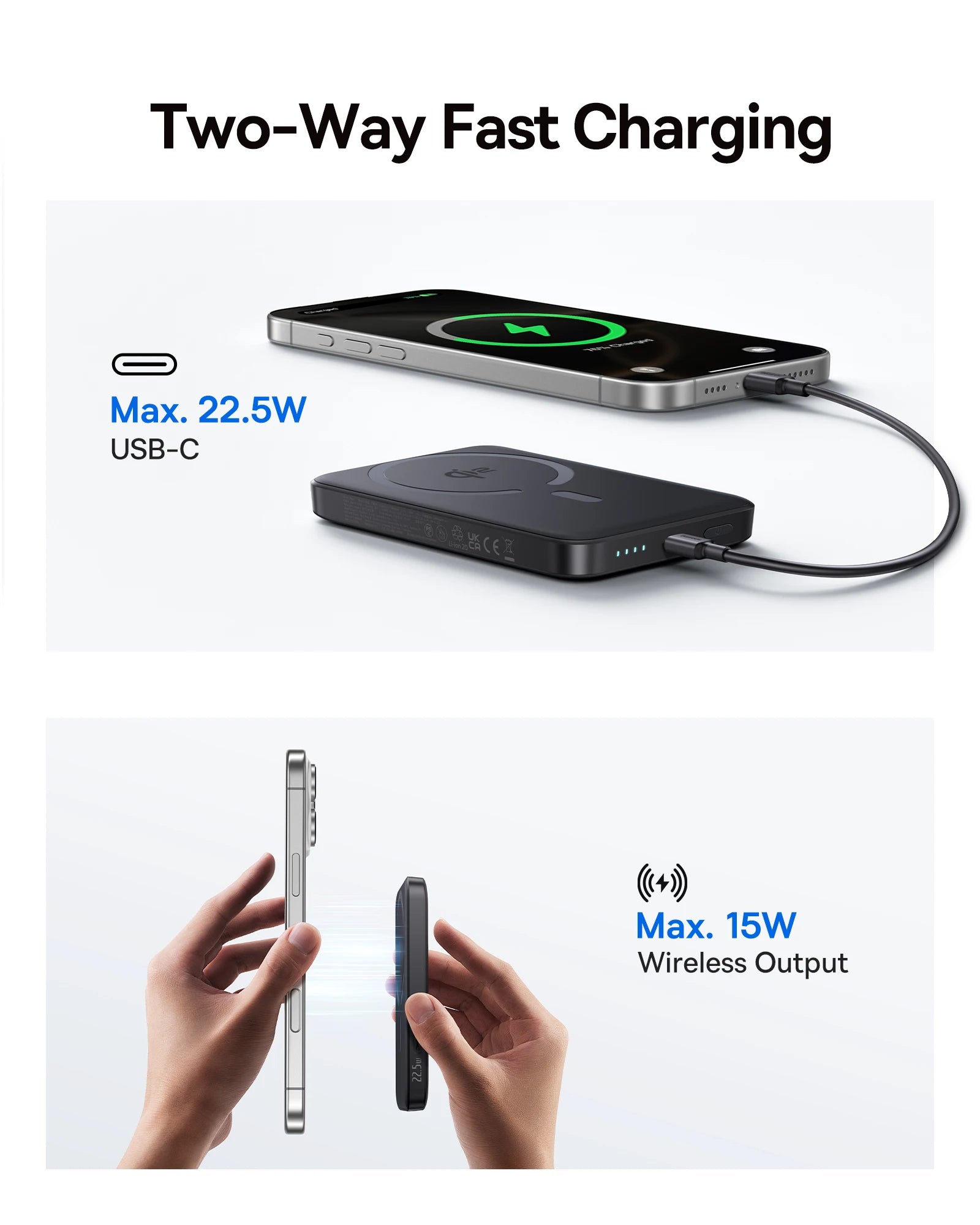 Baterie Externă Magnetică Wireless 10000mAh