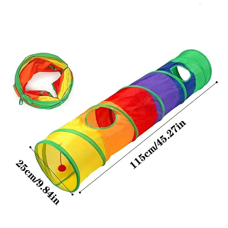 Collapsible Cat Tunnel Toy — 2-Hole Crinkle