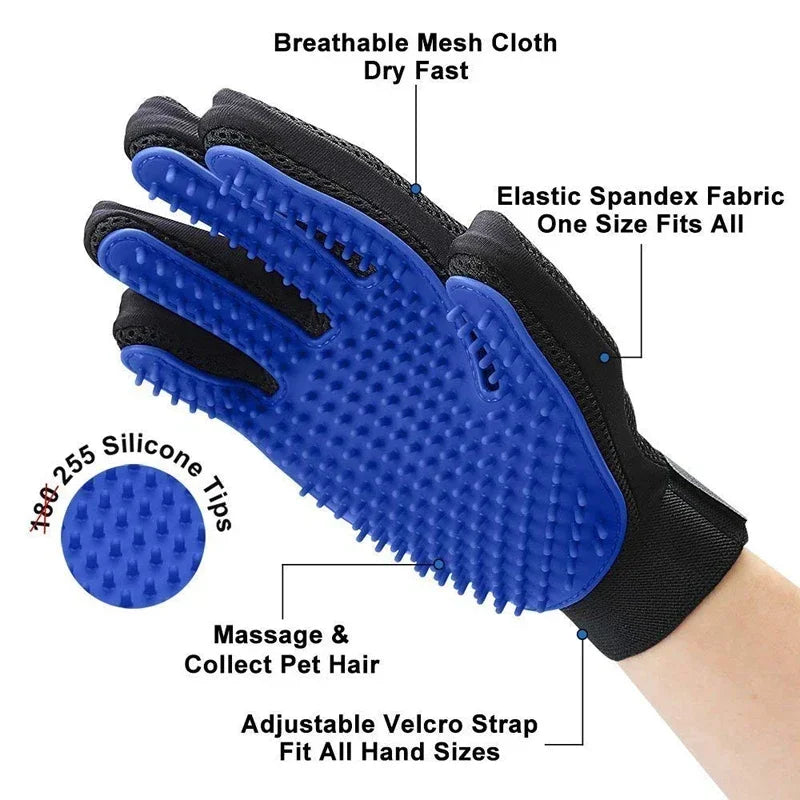 Silicone Pet Grooming Glove — Deshedding & Massage