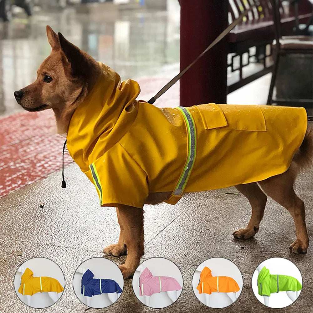Waterproof Dog Raincoat — Reflective Hooded