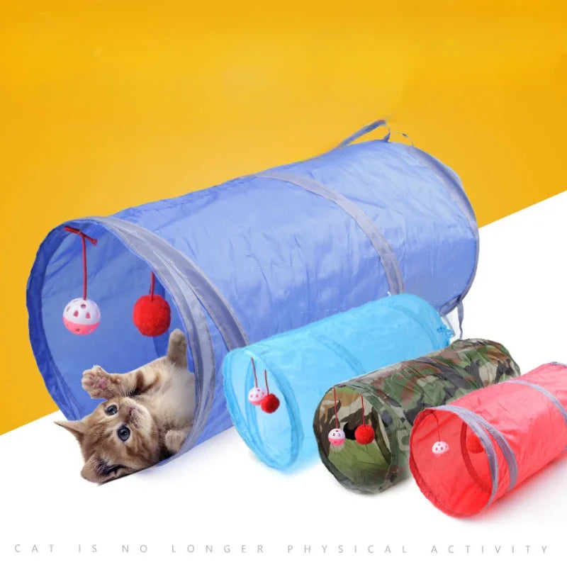 Collapsible Cat Tunnel Toy — 2-Hole Crinkle