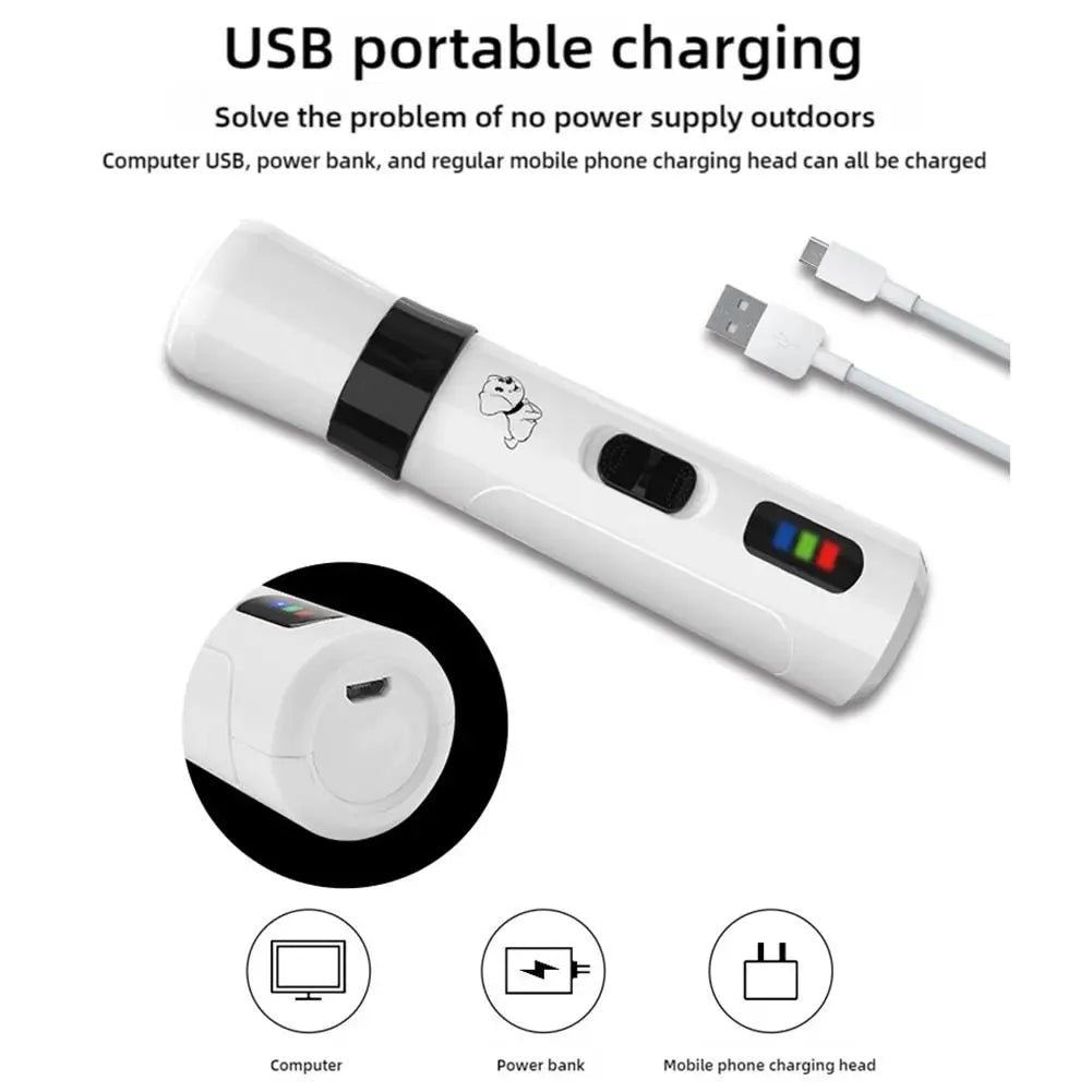 Electric Pet Nail Grinder — USB Rechargeable